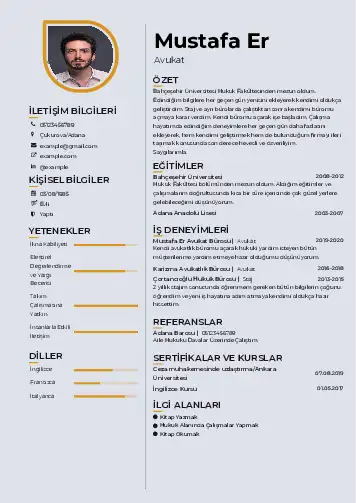 Avukat Cv Örnekleri cv indir